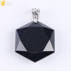 Pendant Necklace Natural Semiprecious Stone And Copper Accessories With Hexagram Design And Electroplating Treatment