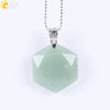 Pendant Necklace Natural Semiprecious Stone And Copper Accessories With Hexagram Design And Electroplating Treatment