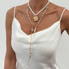 Pendant Necklace Pearl Iron Chain Alloy Geometric Style Women's