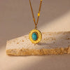 Pendant Necklace Pine Stone Stainless Steel Geometric Pattern Electroplating Midcentury Style