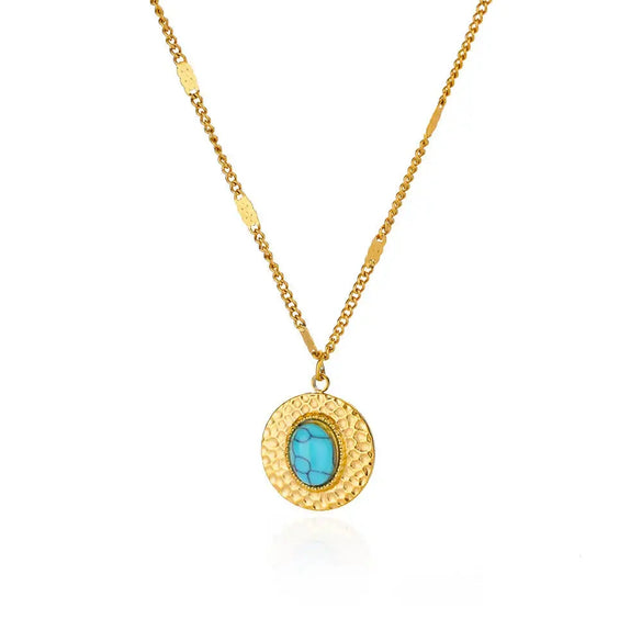 Pendant Necklace Pine Stone Stainless Steel Geometric Pattern Electroplating Midcentury Style