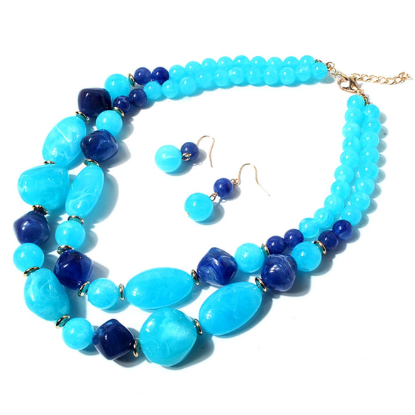 Pendant Necklace Plastic Resin Mixed Gem Inlay Geometric Water Drop Snake Bone Chain