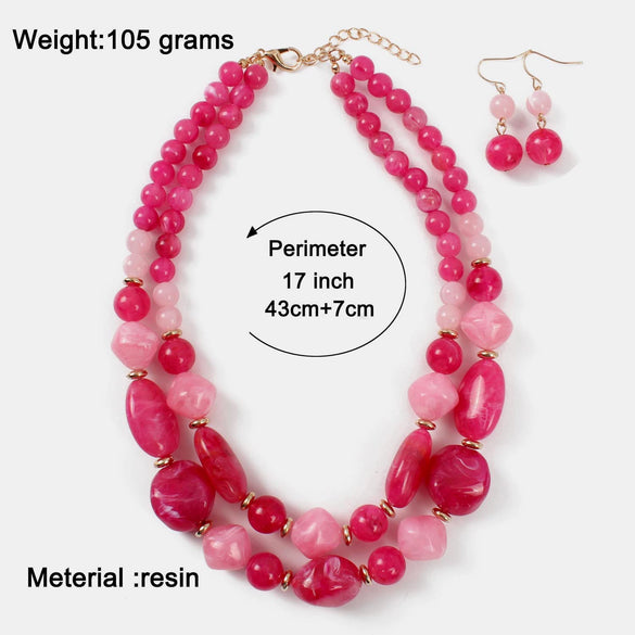 Pendant Necklace Plastic Resin Mixed Gem Inlay Geometric Water Drop Snake Bone Chain