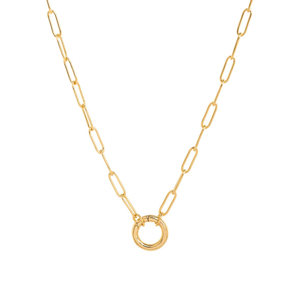 Pendant Necklace Retro Style Titanium Steel Geometric Pattern Electroplating Unisex Pearl