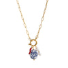Pendant Necklace Retro Style Titanium Steel Geometric Pattern Electroplating Unisex Pearl