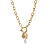 Pendant Necklace Retro Style Titanium Steel Geometric Pattern Electroplating Unisex Pearl