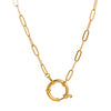 Pendant Necklace Retro Style Titanium Steel Geometric Pattern Electroplating Unisex Pearl