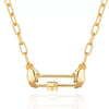 Pendant Necklace Retro Style Titanium Steel Geometric Pattern Electroplating Unisex Pearl