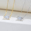 Pendant Necklace S925 Sterling Silver Marquise Zircon Geometric Cross Chain Women's