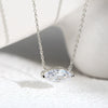 Pendant Necklace S925 Sterling Silver Marquise Zircon Geometric Cross Chain Women's