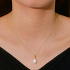 Pendant Necklace S925 Sterling Silver Natural Baroque Pearl Geometric Style Women's Cross Chain