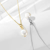 Pendant Necklace S925 Sterling Silver Natural Baroque Pearl Geometric Style Women's Cross Chain