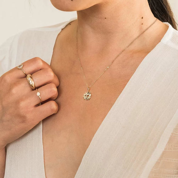 Pendant Necklace Silver Devil's Eye Electroplating