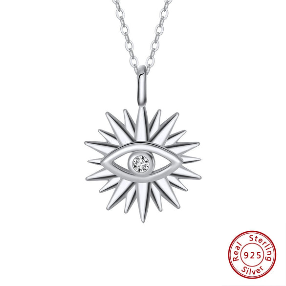 Pendant Necklace Silver Devil's Eye Electroplating