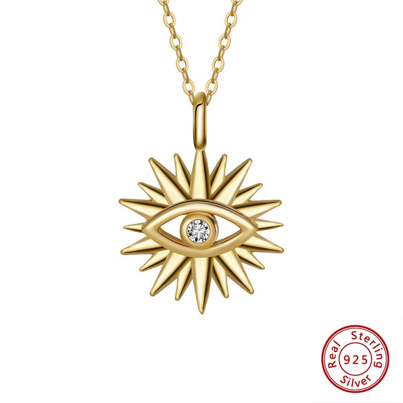 Pendant Necklace Silver Devil's Eye Electroplating