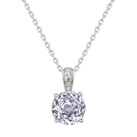 Pendant Necklace Silver Geometric Light Luxury Set With Diamonds