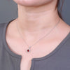 Pendant Necklace Silver Inlay Cultivated Color Treasure Geometric Style Set With Diamonds