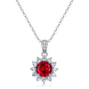 Pendant Necklace Silver Inlay Cultivated Color Treasure Geometric Style Set With Diamonds