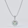 Pendant Necklace Silver Inlay Cultivated Color Treasure Geometric Style Set With Diamonds