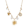 Pendant Necklace Stainless Steel Animal Zodiac Pattern Knotted Rope Chain With Vacuum Electroplating