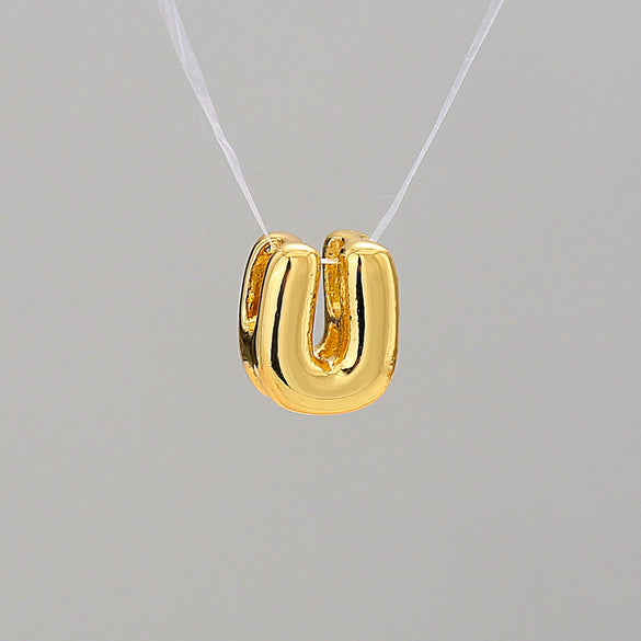 Pendant Necklace Stainless Steel Copper Electroplating Letter Shape Personality Unisex