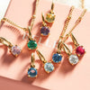 Pendant Necklace Stainless Steel Crystal Geometric Electroplating