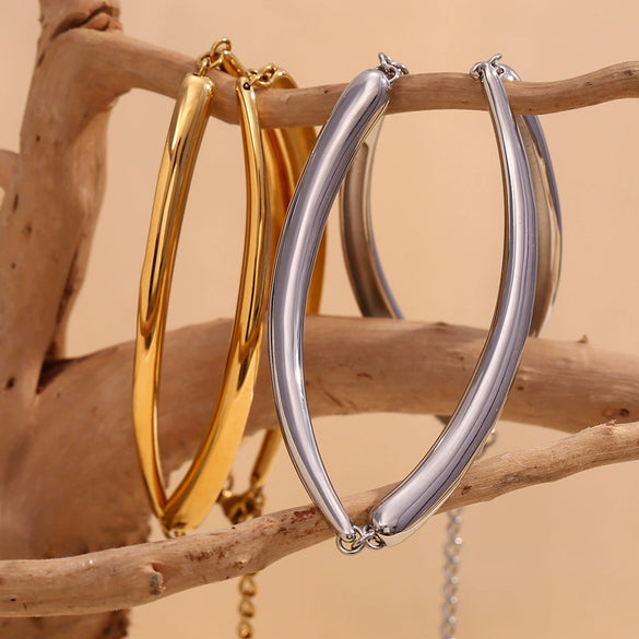 Pendant Necklace Stainless Steel Electroplated Geometric Simple Hip Hop Punk Style Women