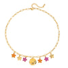 Pendant Necklace Stainless Steel Electroplated With Bow And Flower Design For Women
