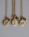 Pendant Necklace Stainless Steel Geometric Flower Heart Style Vacuum Plating