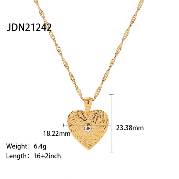 Pendant Necklace Stainless Steel Geometric Inlaid Diamond Electroplating Cold Retro Elegant Women's Style