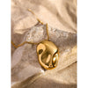 Pendant Necklace Stainless Steel Geometric Irregular Concave Hammer Pattern Electroplating