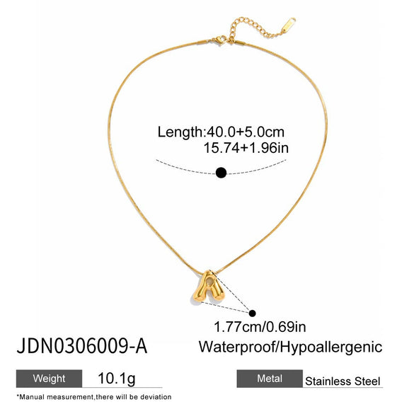 Pendant Necklace Stainless Steel Glossy Balloon Bubble Chubby Cute Q Version English Letter Electroplating Unisex Snake Bone Chain