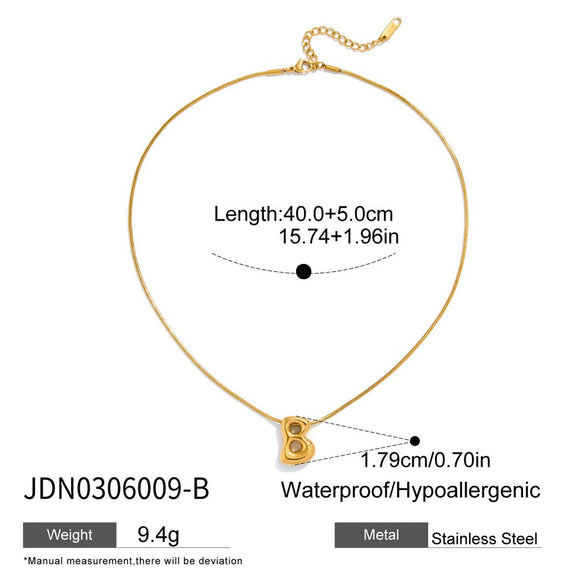 Pendant Necklace Stainless Steel Glossy Balloon Bubble Chubby Cute Q Version English Letter Electroplating Unisex Snake Bone Chain
