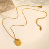Pendant Necklace Stainless Steel Gold Plated Vintage Fashion Design