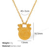 Pendant Necklace Stainless Steel Gold Plated Vintage Fashion Design