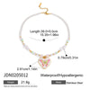 Pendant Necklace Stainless Steel Heart Shape Electroplating Women's String Of Pearls