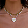 Pendant Necklace Stainless Steel Heart Shape Electroplating Women's String Of Pearls