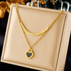 Pendant Necklace Stainless Steel Heart Shape Electroplating
