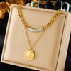 Pendant Necklace Stainless Steel Heart Shape Electroplating