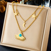 Pendant Necklace Stainless Steel Heart Shape Electroplating