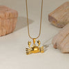 Pendant Necklace Stainless Steel Imitation Pearl Geometric Bow Sunflower Electroplating