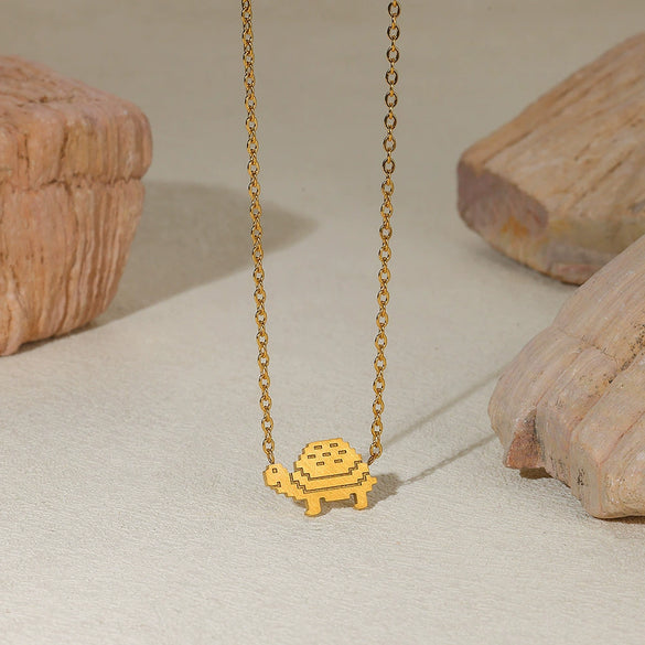 Pendant Necklace Stainless Steel Imitation Pearl Geometric Bow Sunflower Electroplating