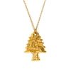 Pendant Necklace Stainless Steel 18K Gold Plated Flower Pattern Christmas Tree Styling For Women