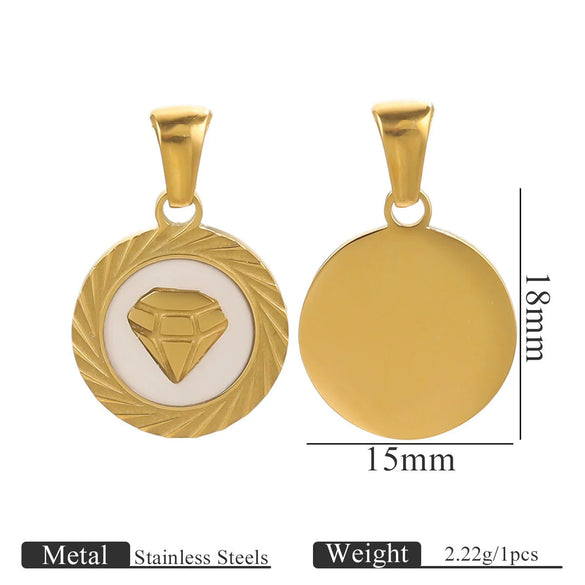 Pendant Necklace Stainless Steel Natural Shell Electroplating Jewelry Wholesale Accessories