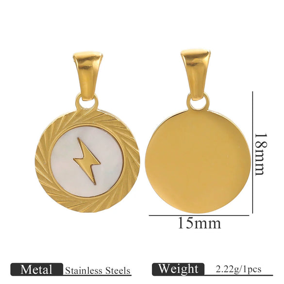 Pendant Necklace Stainless Steel Natural Shell Electroplating Jewelry Wholesale Accessories