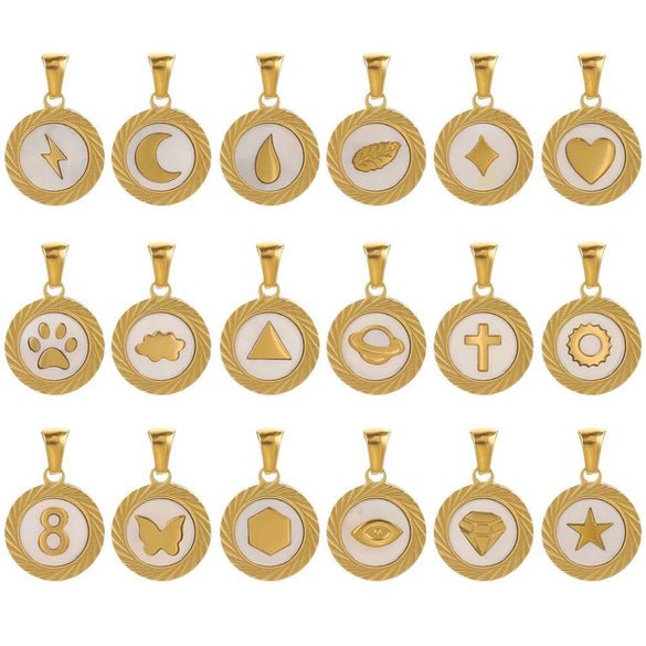 Pendant Necklace Stainless Steel Natural Shell Electroplating Jewelry Wholesale Accessories