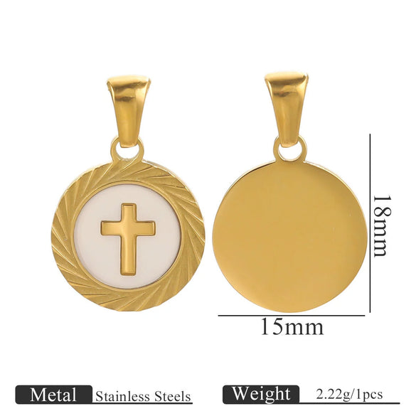 Pendant Necklace Stainless Steel Natural Shell Electroplating Jewelry Wholesale Accessories