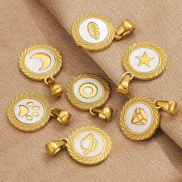 Pendant Necklace Stainless Steel Natural Shell Electroplating Jewelry Wholesale Accessories