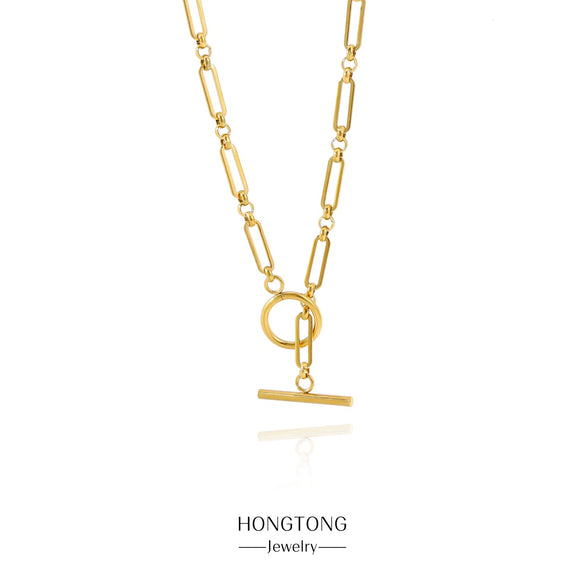 Pendant Necklace Stainless Steel Ochain Electroplating Small Steel Ball Buckle Design