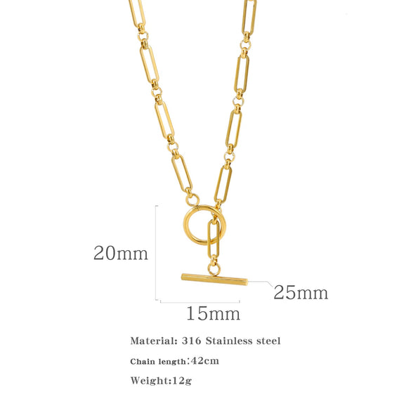Pendant Necklace Stainless Steel Ochain Electroplating Small Steel Ball Buckle Design